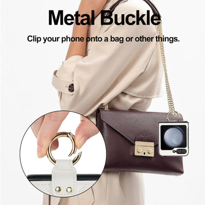 V-shaped PU Hybrid TPU Ring Holder Phone Case, For Samsung Galaxy Z Flip6 / Flip7 FE, For Samsung Galaxy Z Flip5