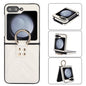 V-shaped PU Hybrid TPU Ring Holder Phone Case, For Samsung Galaxy Z Flip6 / Flip7 FE, For Samsung Galaxy Z Flip5