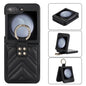 V-shaped PU Hybrid TPU Ring Holder Phone Case, For Samsung Galaxy Z Flip6 / Flip7 FE, For Samsung Galaxy Z Flip5