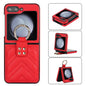 V-shaped PU Hybrid TPU Ring Holder Phone Case, For Samsung Galaxy Z Flip6 / Flip7 FE, For Samsung Galaxy Z Flip5