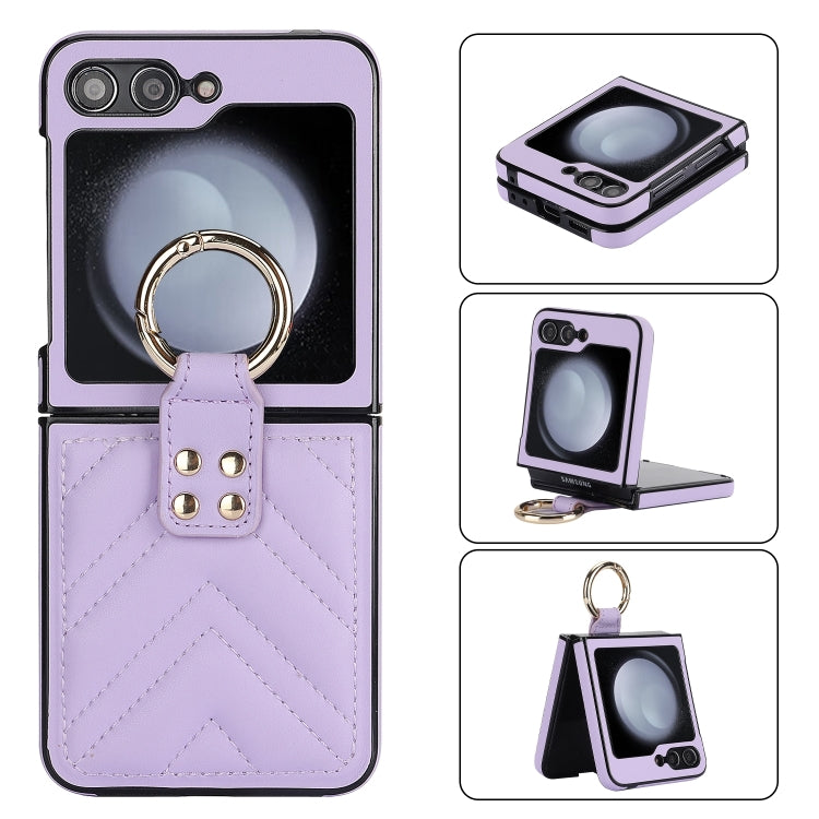 V-shaped PU Hybrid TPU Ring Holder Phone Case