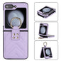 V-shaped PU Hybrid TPU Ring Holder Phone Case, For Samsung Galaxy Z Flip6 / Flip7 FE, For Samsung Galaxy Z Flip5