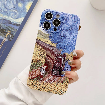 Precise Hole Oil Painting Glossy PC Phone Case, For iPhone 15 Pro Max, For iPhone 15 Pro, For iPhone 15 Plus, For iPhone 15