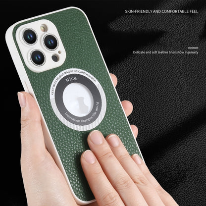 Litchi Texture MagSafe TPU Full Coverage Shockproof Phone Case