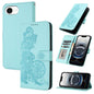 Datura Flower Embossed Flip Leather Phone Case, For iPhone 17e / 16e, For iPhone 17 Pro Max, For iPhone 17 Pro
