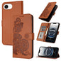 Datura Flower Embossed Flip Leather Phone Case, For iPhone 17e / 16e, For iPhone 17 Pro Max, For iPhone 17 Pro