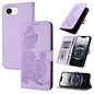 Datura Flower Embossed Flip Leather Phone Case, For iPhone 18 Pro / 17 Pro, For iPhone 18 Pro Max / 17 Pro Max, For iPhone 17e / 16e