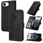 Datura Flower Embossed Flip Leather Phone Case, For iPhone 18 Pro / 17 Pro, For iPhone 18 Pro Max / 17 Pro Max, For iPhone 17e / 16e