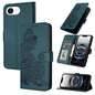 Datura Flower Embossed Flip Leather Phone Case, For iPhone 18 Pro / 17 Pro, For iPhone 18 Pro Max / 17 Pro Max, For iPhone 17e / 16e