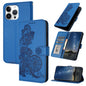 Datura Flower Embossed Flip Leather Phone Case, For iPhone 17, For iPhone Air, For iPhone 16 Pro Max