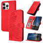 Datura Flower Embossed Flip Leather Phone Case, For iPhone 17, For iPhone Air, For iPhone 16 Pro Max