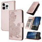 Datura Flower Embossed Flip Leather Phone Case, For iPhone 17, For iPhone Air, For iPhone 16 Pro Max