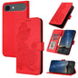 Datura Flower Embossed Flip Leather Phone Case, For iPhone 17, For iPhone Air, For iPhone 16 Pro Max