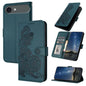 Datura Flower Embossed Flip Leather Phone Case, For iPhone 17, For iPhone Air, For iPhone 16 Pro Max