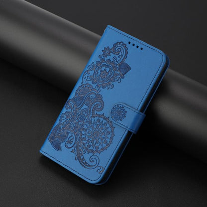 Datura Flower Embossed Flip Leather Phone Case, For iPhone 17, For iPhone Air, For iPhone 16 Pro Max