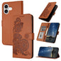 Datura Flower Embossed Flip Leather Phone Case, For iPhone 17, For iPhone Air, For iPhone 16 Pro Max
