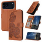Datura Flower Embossed Flip Leather Phone Case, For iPhone 18 Pro / 17 Pro, For iPhone 18 Pro Max / 17 Pro Max, For iPhone 17e / 16e