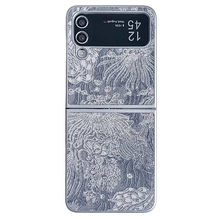 Embroidery Style Full Coverage Phone Case, For Samsung Galaxy Z Flip6 / Flip7 FE, For Samsung Galaxy Z Flip5, For Samsung Galaxy Z Flip4, For Samsung Galaxy Z Flip3