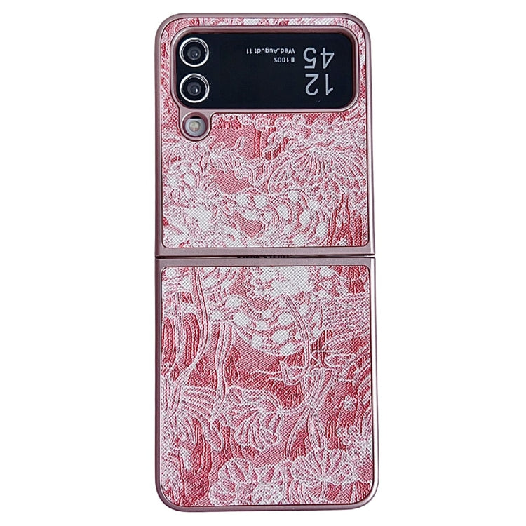 Embroidery Style Full Coverage Phone Case, For Samsung Galaxy Z Flip6 / Flip7 FE, For Samsung Galaxy Z Flip5, For Samsung Galaxy Z Flip4, For Samsung Galaxy Z Flip3