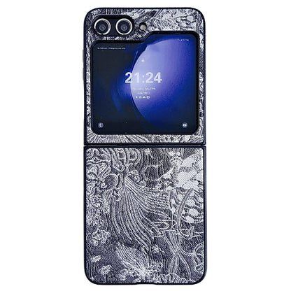 Embroidery Style Full Coverage Phone Case, For Samsung Galaxy Z Flip6 / Flip7 FE, For Samsung Galaxy Z Flip5, For Samsung Galaxy Z Flip4, For Samsung Galaxy Z Flip3