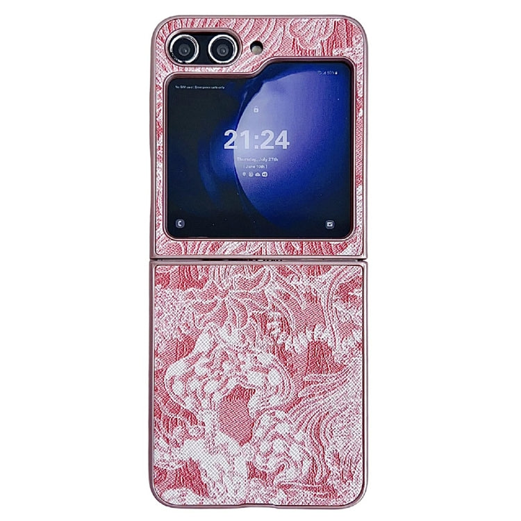 Embroidery Style Full Coverage Phone Case, For Samsung Galaxy Z Flip6 / Flip7 FE, For Samsung Galaxy Z Flip5, For Samsung Galaxy Z Flip4, For Samsung Galaxy Z Flip3