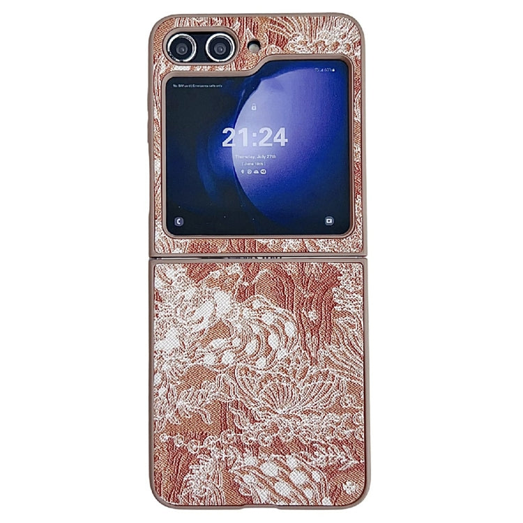 Embroidery Style Full Coverage Phone Case, For Samsung Galaxy Z Flip6 / Flip7 FE, For Samsung Galaxy Z Flip5, For Samsung Galaxy Z Flip4, For Samsung Galaxy Z Flip3