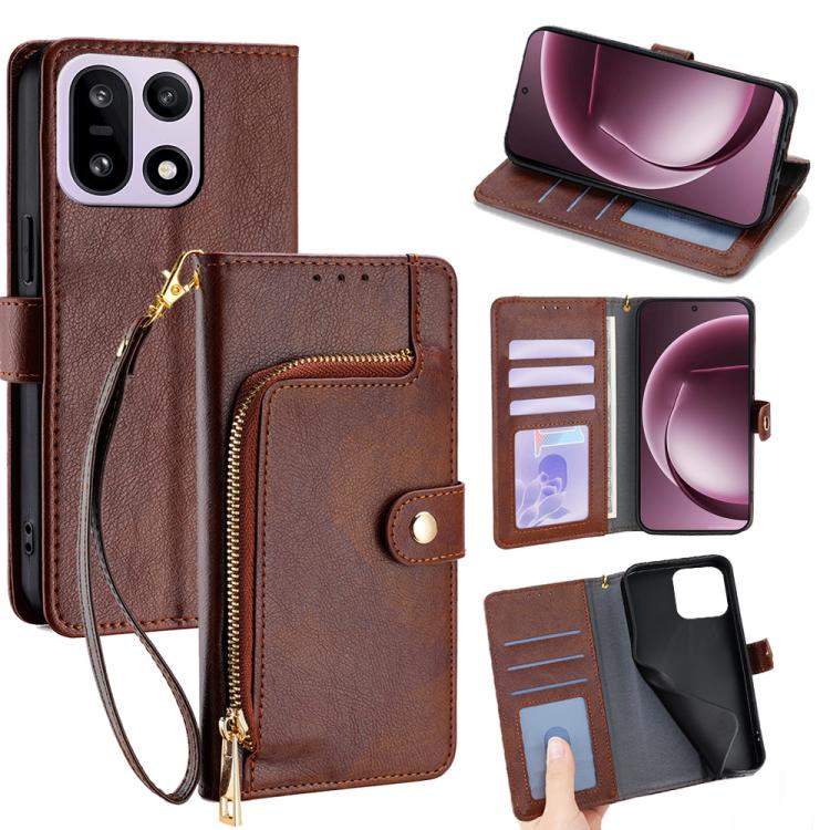 Zipper Bag Leather Phone Case, For OnePlus 15T 5G, For OnePlus Turbo 6 / 6V, For OnePlus Ace 6, For OnePlus 15 5G, For OnePlus Ace 5 Ultra / Nord 5, For OnePlus Ace 5 Racing / Nord CE5