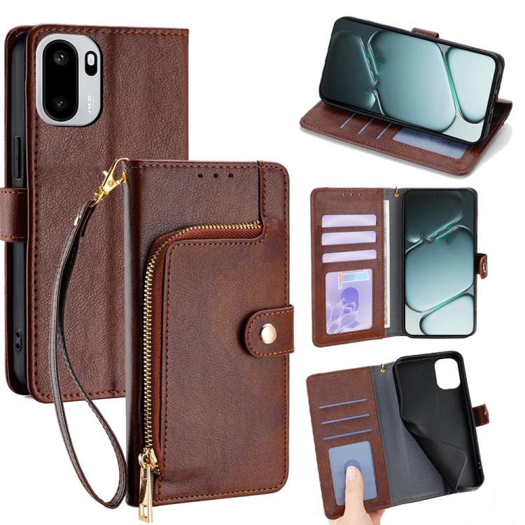 Zipper Bag Leather Phone Case, For OnePlus 15T 5G, For OnePlus Turbo 6 / 6V, For OnePlus Ace 6, For OnePlus 15 5G, For OnePlus Ace 5 Ultra / Nord 5, For OnePlus Ace 5 Racing / Nord CE5