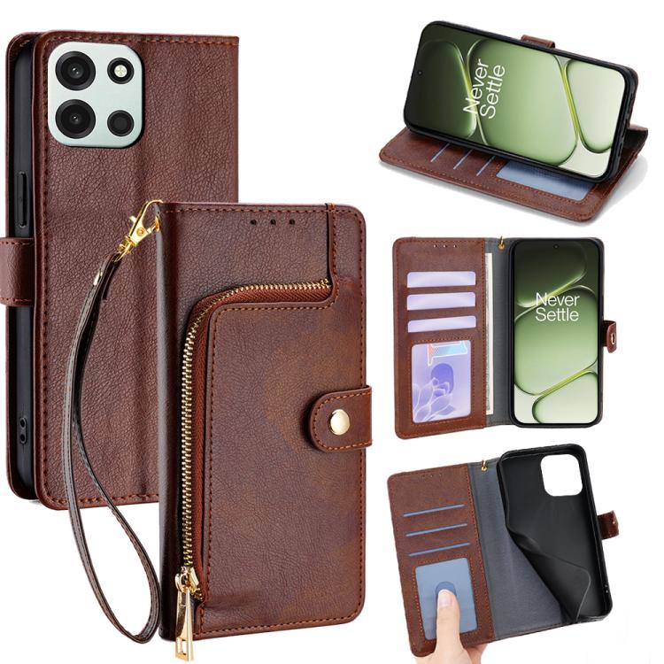 Zipper Bag Leather Phone Case, For OnePlus Turbo 6 / 6V, For OnePlus Ace 6, For OnePlus 15 5G, For OnePlus Ace 5 Ultra / Nord 5, For OnePlus Ace 5 Racing / Nord CE5, For OnePlus Ace 5 / 5 Pro