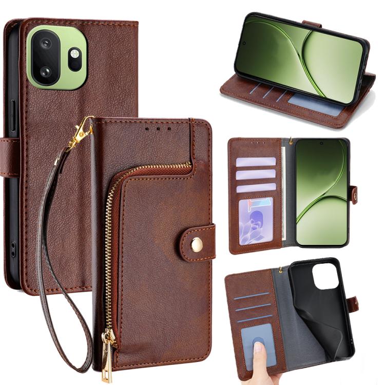 Zipper Bag Leather Phone Case, For OnePlus 15T 5G, For OnePlus Turbo 6 / 6V, For OnePlus Ace 6, For OnePlus 15 5G, For OnePlus Ace 5 Ultra / Nord 5, For OnePlus Ace 5 Racing / Nord CE5