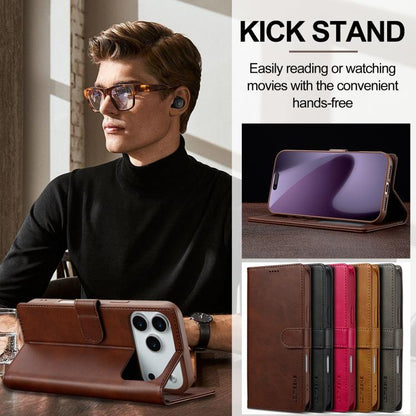 LC.IMEEKE Calf Texture Horizontal Flip Leather Case, For iPhone 18 Pro / 17 Pro, For iPhone 18 Pro Max / 17 Pro Max, For iPhone 16e / 17e, For iPhone 17
