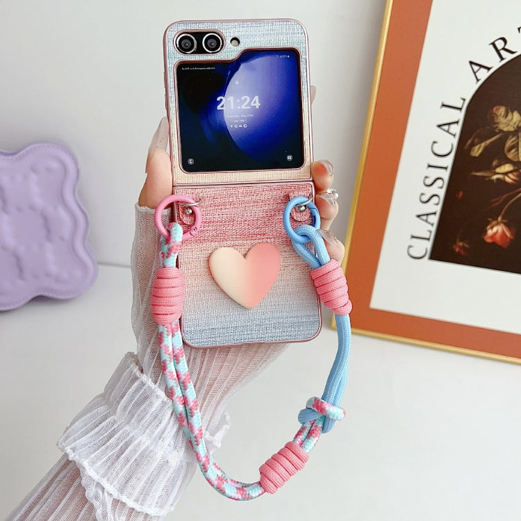 Illusory Color Leather Texture PC Phone Case with Color Strap