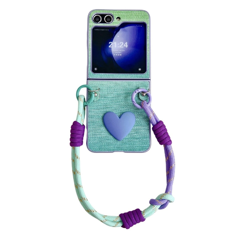 Illusory Color Leather Texture PC Phone Case with Color Strap, For Samsung Galaxy Z Flip6 / Flip7 FE, For Samsung Galaxy Z Flip5