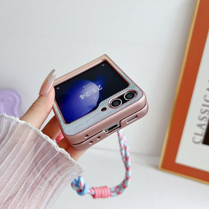 Illusory Color Leather Texture PC Phone Case with Color Strap, For Samsung Galaxy Z Flip6 / Flip7 FE, For Samsung Galaxy Z Flip5