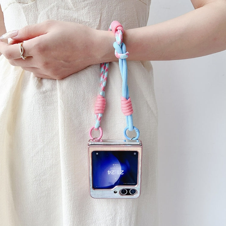 Illusory Color Leather Texture PC Phone Case with Color Strap, For Samsung Galaxy Z Flip6 / Flip7 FE, For Samsung Galaxy Z Flip5