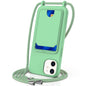 Integrated Card Bag Solid Color Liquid Silicone Phone Case with Lanyard, For iPhone 13 Pro, For iPhone 13, For iPhone 12, For iPhone 12 Pro Max, For iPhone 12 Pro