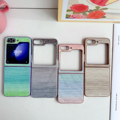 Illusory Color Leather Texture PC Phone Case, For Samsung Galaxy Z Flip6 / Flip7 FE, For Samsung Galaxy Z Flip5, For Samsung Galaxy Z Flip4, For Samsung Galaxy Z Flip3