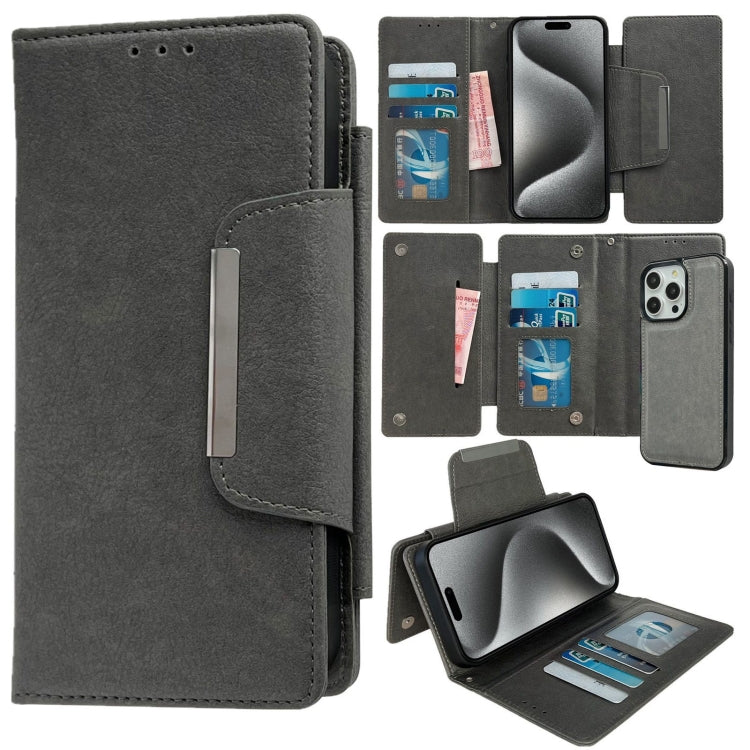 Multifunctional 7-Cards Wallet Leather Phone Case, For iPhone 16, For iPhone 15 Pro Max, For iPhone 15 Pro, For iPhone 15 Plus