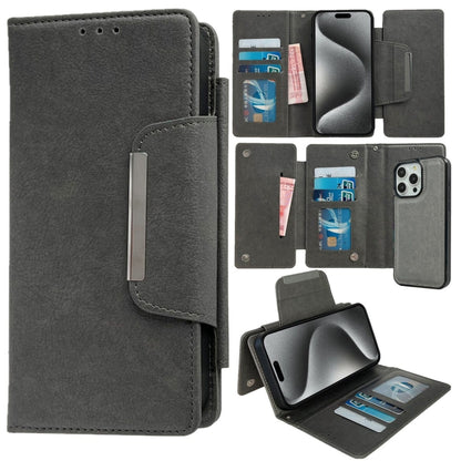 Multifunctional 7-Cards Wallet Leather Phone Case, For iPhone 16, For iPhone 15 Pro Max, For iPhone 15 Pro, For iPhone 15 Plus