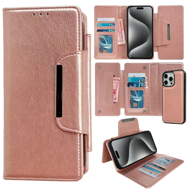 Multifunctional 7-Cards Wallet Leather Phone Case, For iPhone 16, For iPhone 15 Pro Max, For iPhone 15 Pro, For iPhone 15 Plus
