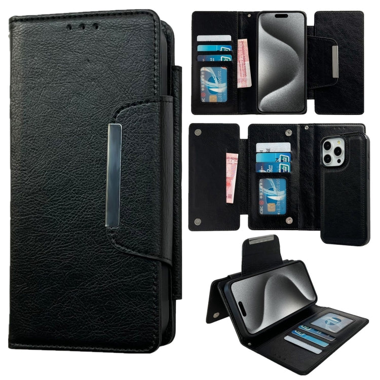 Multifunctional 7-Cards Wallet Leather Phone Case, For iPhone 16, For iPhone 15 Pro Max, For iPhone 15 Pro, For iPhone 15 Plus