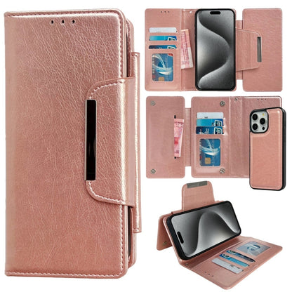 Multifunctional 7-Cards Wallet Leather Phone Case, For iPhone 16, For iPhone 15 Pro Max, For iPhone 15 Pro, For iPhone 15 Plus