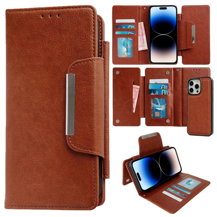 Multifunctional 7-Cards Wallet Leather Phone Case, For iPhone 15, For iPhone 14 Plus, For iPhone 14, For iPhone 14 Pro