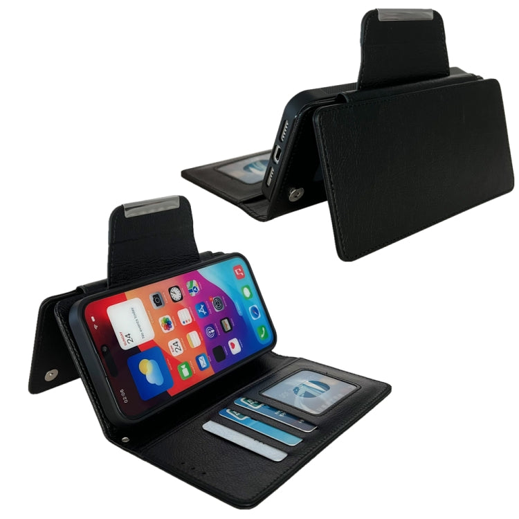Multifunctional 7-Cards Wallet Leather Phone Case, For iPhone 16, For iPhone 15 Pro Max, For iPhone 15 Pro, For iPhone 15 Plus