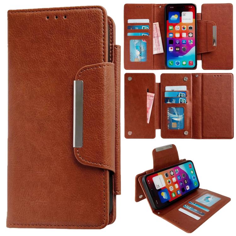 Multifunctional 7-Cards Wallet Leather Phone Case, For iPhone 18 Pro / 17 Pro, For iPhone 18 Pro Max / 17 Pro Max, For iPhone 17e / 16e, For iPhone 17