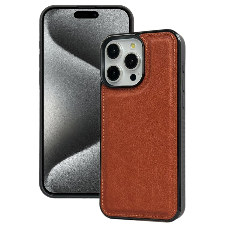 Cowhide Texture Back Cover Phone Case, For iPhone 16, For iPhone 15 Pro Max, For iPhone 15 Pro, For iPhone 15 Plus