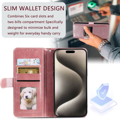 Simple 6-Card Wallet Leather Phone Case, For iPhone 14 Pro, For iPhone 14 Pro Max, For iPhone 7 / 8 / SE 2022