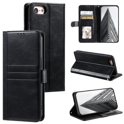 Simple 6-Card Wallet Leather Phone Case, For iPhone 14 Pro, For iPhone 14 Pro Max, For iPhone 7 / 8 / SE 2022
