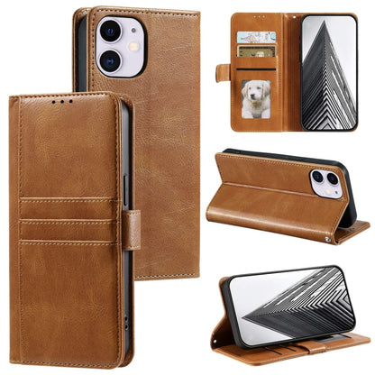 Simple 6-Card Wallet Leather Phone Case, For iPhone 12 mini, For iPhone 11 Pro Max, For iPhone 11