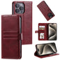 Simple 6-Card Wallet Leather Phone Case, For iPhone 16e / 17e, For iPhone 16 Pro Max, For iPhone 16 Pro